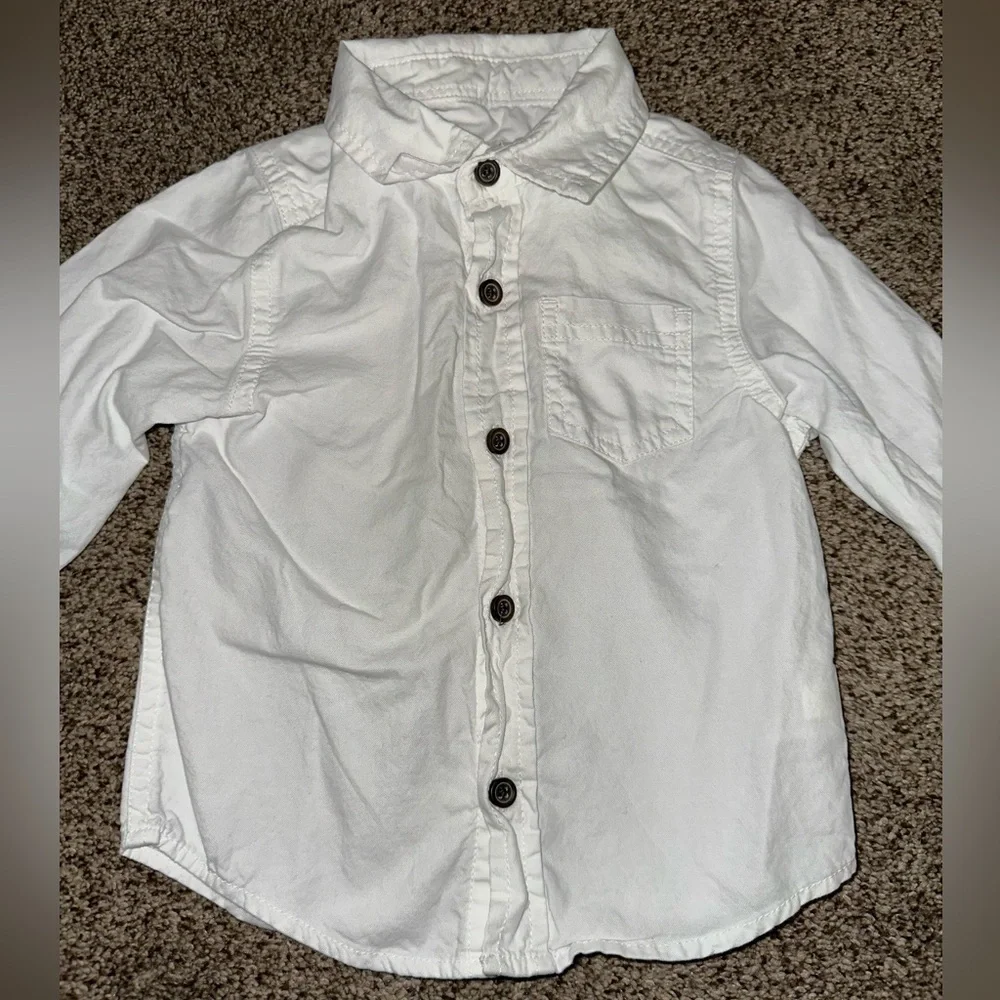 Cat & Jack White Button Down Kids Shirt - Picture 2 of 6
